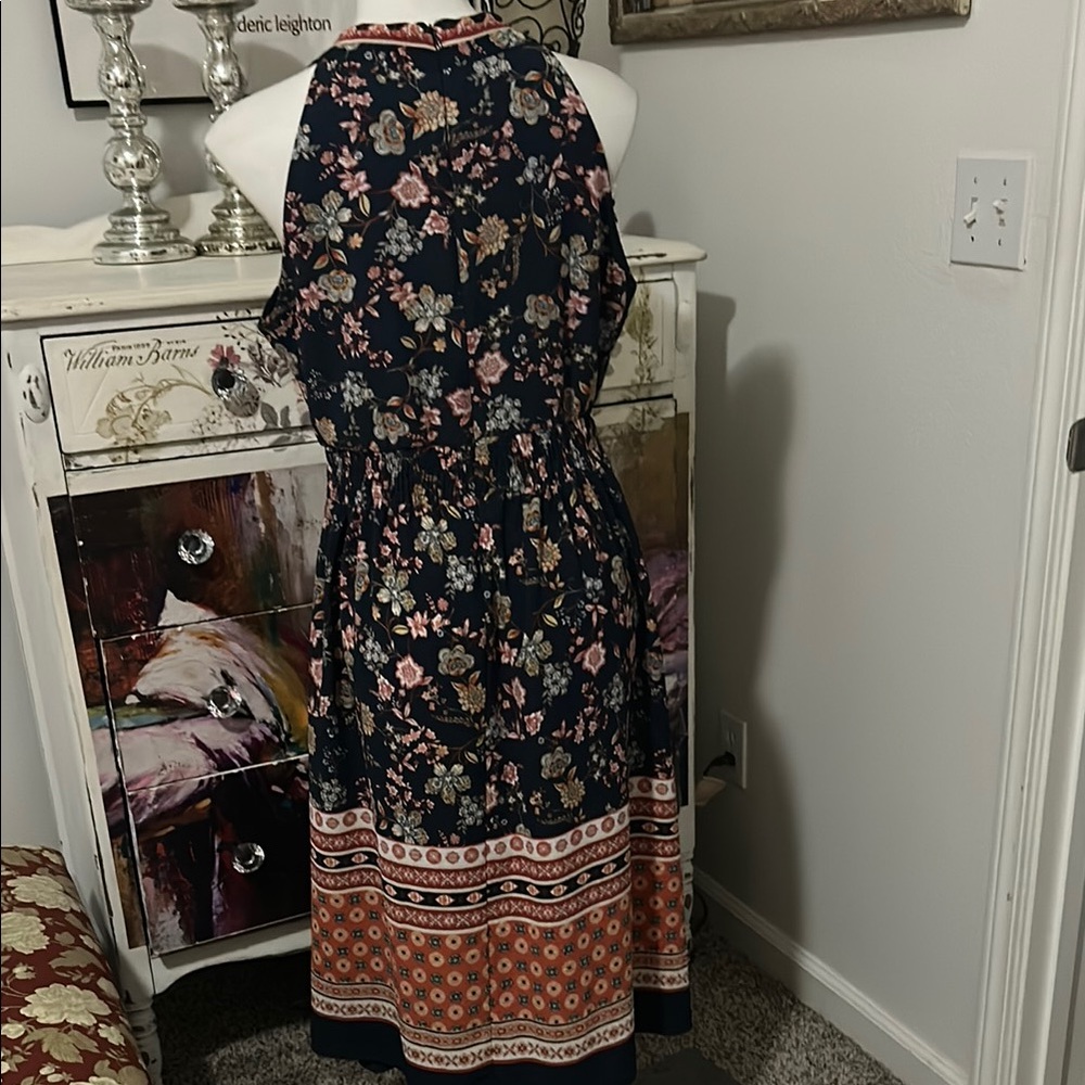 Vibrant Pink and Orange Halter Maxi Sundress - Picture 5 of 11